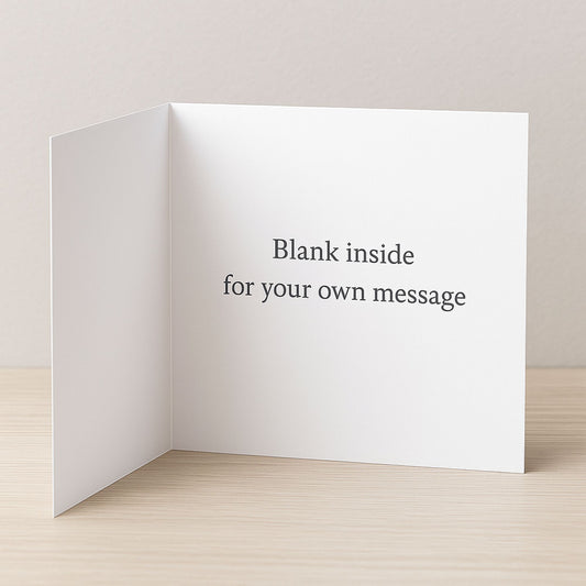 Greeting card showing blank inside for your own message